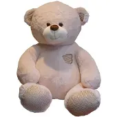 Tulilo Weicher Plüsch-Teddybär Octavian, 75 cm, Creme, kindersicher, zum Kuscheln