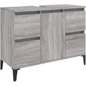 The Living Store Waschbeckenunterschrank Grau Sonoma 80x33x60 cm Holzwerkstoff