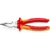 Knipex Spitz-Kombizange isoliert mit Mehrkomponenten-Hüllen, VDE-geprüft verchromt 185 mm - 0826185