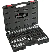 Vigor TORX Schraubendreher-Einsatz Satz, V1917, Vierkant12,5 mm (1/2 Zoll), Innen TORX Profil, T20