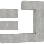 vidaXL 6-tlg. TV-Schrank-Set Betongrau Holzwerkstoff