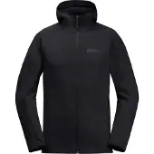 Jack Wolfskin Fleecejacke "ALPGRAT HOODED FZ M", Herren, Gr. M (50), schwarz, OBERSTOFF: 100% POLYESTER. Futter: 100% POLYESTER, Jacken Fleecejacke, mit Kapuze, atmungsaktiv, elastisch