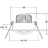 Brumberg LED-Einbauspot Tirrel-S, RC Treiber rund titan matt