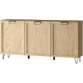 Szynaka Meble Kommode Limbo Sideboard 180x42x89cm Eiche Artisan teilmassiv 3-türig Schubladen