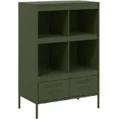 vidaXL Highboard Olivgrün 68x39x101,5 cm Stahls