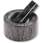 Kesper Mörser , schwarz (schwarz, grau), B:13cm H:8cm L:13cm Ø:13cm, Marmor, Mörser, Mörser, mit Schlegel
