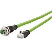 METZ CONNECT Verbindungsleitung M12 BU-RJ45 ST, 8-pol X-kodiert, gerade-gerade, 2 m