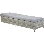 Beliani Gartenliege grau Polyrattan inkl. Auflage elegant Terrasse