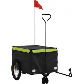 vidaXL Fahrradanhänger Schwarz und Grün 45 kg Eisen