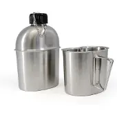 Origin Outdoors - Edelstahl Feldflasche - Trinkflasche Gr 1,2 l grau