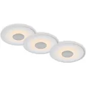 Briloner LED Einbauleuchte Einbaulampe Badlampe 3er-Set 6W Ø12cm IP44 weiß