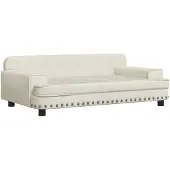 The Living Store Hundebett Creme 90x53x30 cm Samt