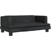The Living Store Hundebett Schwarz 80x45x30 cm Samt