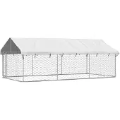 Super Merchant Outdoor-Hundezwinger mit Dach 400x200x150 cm