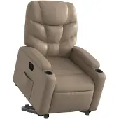 vidaXL Relaxsessel mit Aufstehhilfe Elektrisch Cappuccino Kunstleder