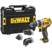 DeWalt 12 Volt Akku-Bohrschrauber mit 4 werkzeuglos wechselbaren Werkzeug-Aufnahmen (Basisversion) DCD703NT-XJ