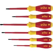 Wiha Schraubendreher Set SoftFinish electric Schlitz, Pozidriv 6-teiliges Set - 25477