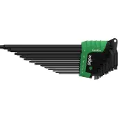 Wiha Stiftschlüssel Set im ErgoStar Halter TORX Kugelkopf 13-teilges Set schwarzoxidiert in SB-Kartonverpackung - 43847