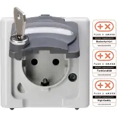 Heinrich 103456009, CEE 7/3, 1 Modul(e), CEE 7/4, Weiß, 250 V, 16 A