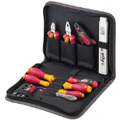 Wiha Werkzeug Set Elektriker 32-tlg. inkl. Werkzeugmappe I kompakte Grundausstattung in Werkzeugtasche mit Tragegriff (41241)