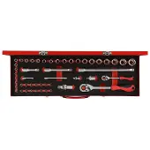 Gedore red R46004049 Steckschlüssel-Satz 1/4"+1/2" 49-teilig, 3300010