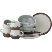 Bloomingville Paula Frühstück Set, Braun, Steingut