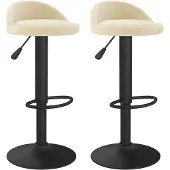 vidaXL Barhocker 2 Stk. Creme Samt