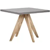 Beliani Gartenset Tisch 200x100 cm und 8 Hocker Beton Akazienholz-Gestell rustiklaler Look Gartenausstattung Gartenmöbel Garten und Terrasse