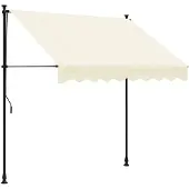 vidaXL Markise Einziehbar Creme 200x115 cm Stoff und Stahl