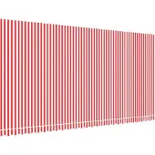 vidaXL Ersatzstoff für Markise Rot und Weiß 600x300 cm Polyester