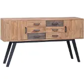 Natur24 Beistellschrank aus Teakholz 140 x 75 x 30 cm