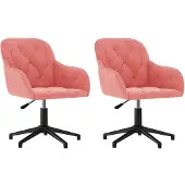 vidaXL Esszimmerstühle 2 Stk. Drehbar Rosa Samt