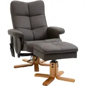 HOMCOM Relaxsessel mit Liegefunktion Massagesessel mit Fußhocker Braun