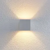 LINDBY Mirza Aluminium-Wandleuchte, eckig, weiß