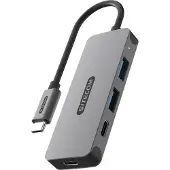 Sitecom CN-5010, USB 3.2 Gen 1 (3.1 Gen 1) Type-C, USB 3.2 Gen 1 (3.1 Gen 1) Type-A, USB 3.2 Gen 1 (3.1 Gen 1) Type-C, 5000 Mbit/s, Schwarz, Grau, 0,15 m, Windows 10, Windows 11, Windows 7, Windows 8
