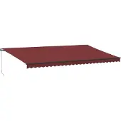 vidaXL Markise Manuell mit LEDs Weinrot 600x300 cm
