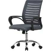 ML-Design Ergonomischer Bürostuhl mit Armlehnen Netzgewebe Grau mit Rollen