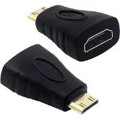Techly Mini HDMI - HDMI M/F, Mini HDMI, HDMI, Schwarz