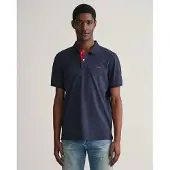 Gant für Herren. 2062026 Marineblaues Piqué-Poloshirt in Kontrastfarbe (XXS), Lässig, Baumwolle, Klassisch, Kurzarm