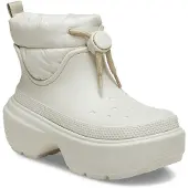 Crocs Stomp Puff Boot Stucco Women's Off White Stiefel