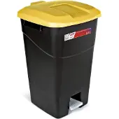 OEM Gelbe 60l Abfalltonne mit Fußpedal, schwarz
