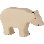 Holztiger Eisbär aus Holz - fressend