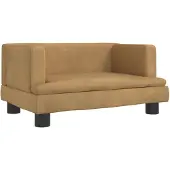 The Living Store Hundebett Braun 60x40x30 cm Samt