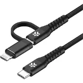 Celly Duo Kabel 100W C zu C + Lightning 1m, schwarz