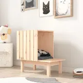 The Living Store Katzenhaus 60x36x60 cm Massivholz Kiefer