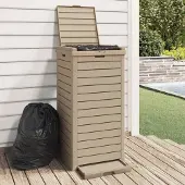 The Living Store Outdoor-Mülltonne Hellbraun 41x41x86 cm Polypropylen