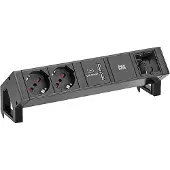 Bachmann DESK2 2xP40 1xUSB Charger 1xCM Strom 0,2m GST18 RAL9005