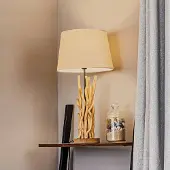 ONLI Tischlampe Agar , creme / amber, für Wohn- / Esszimmer, Textil / Stoff / Seide, Tischlampe
