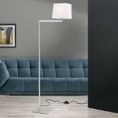 Orion Textil-Stehlampe Carlton, nickel matt