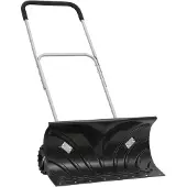 vidaXL Schneeschaufel mit Verlängerbarem Griff Schwarz 66 cm Stahl